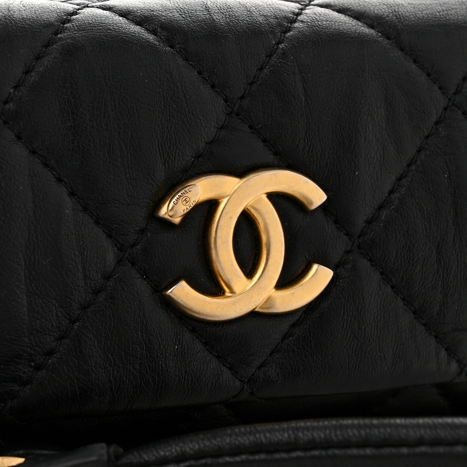 Chanel Crumpled Lambskin Quilted Small CC Links Shoulder Bag Black 12 of 13