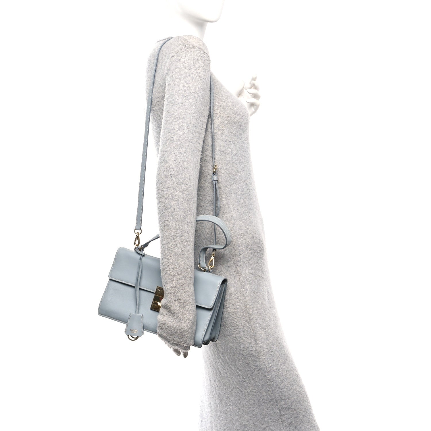 Prada Calfskin Medium Soft Sound Shoulder Bag Opaline 2 of 9