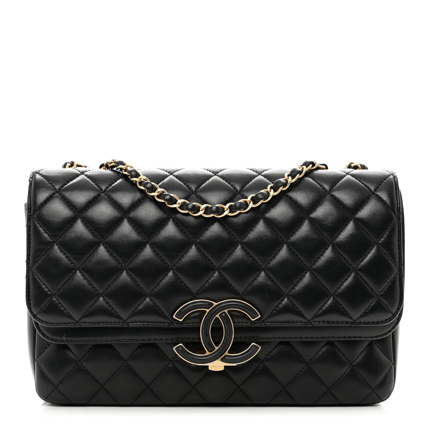 Chanel Lambskin Quilted Large CC Chic Flap Black 1 of 11