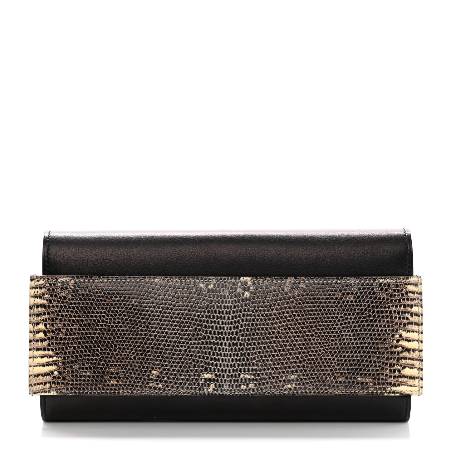 Evergrain Lizard Passant Long Wallet Black Ombre