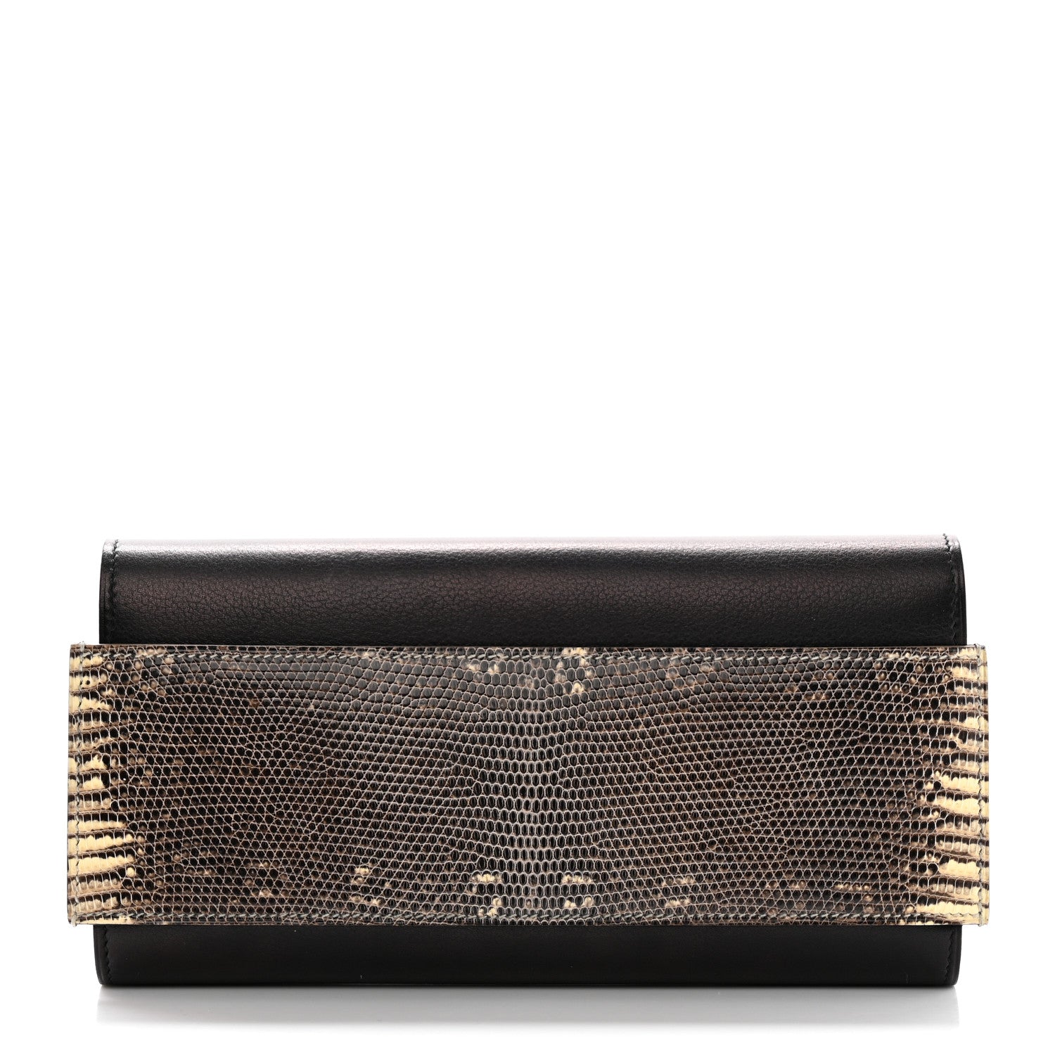 Hermes Evergrain Lizard Passant Long Wallet Black Ombre 2 of 9