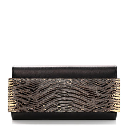 Hermes Evergrain Lizard Passant Long Wallet Black Ombre 2 of 9
