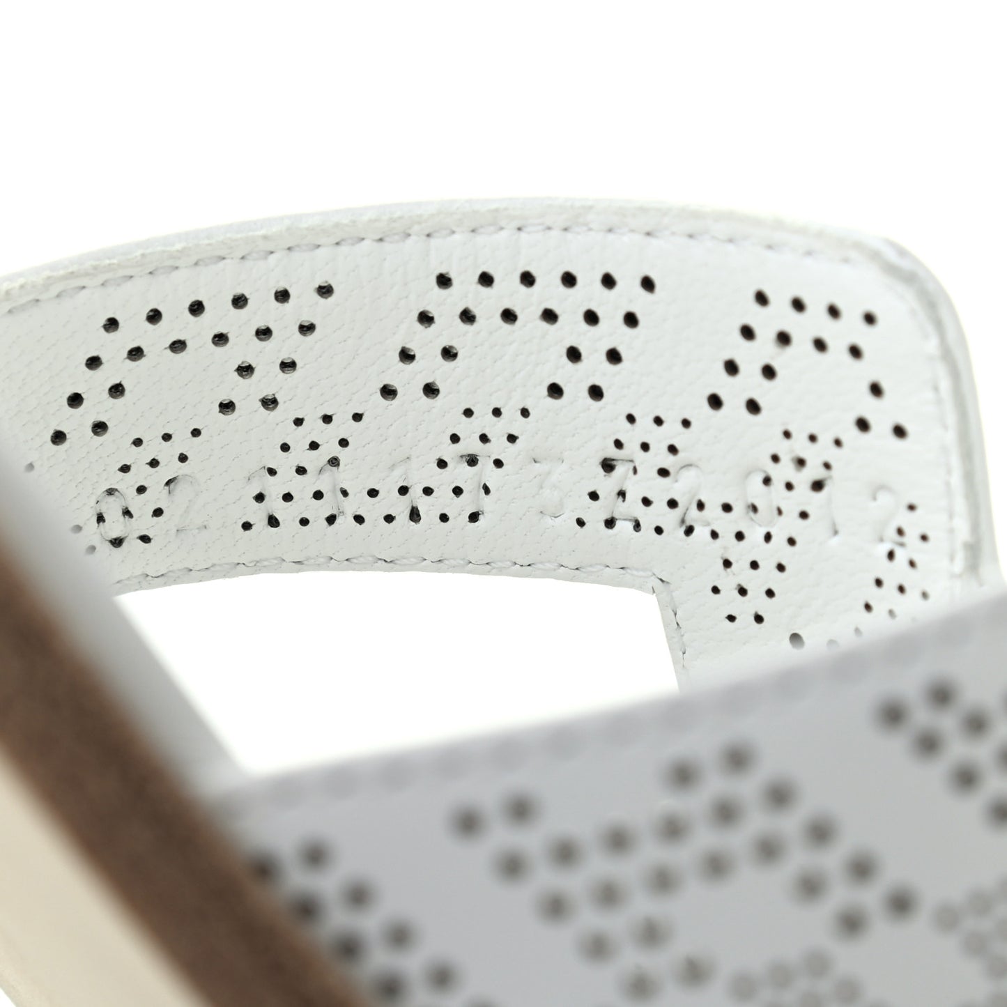 Calfskin Perforated Oran Sandals 36 White
