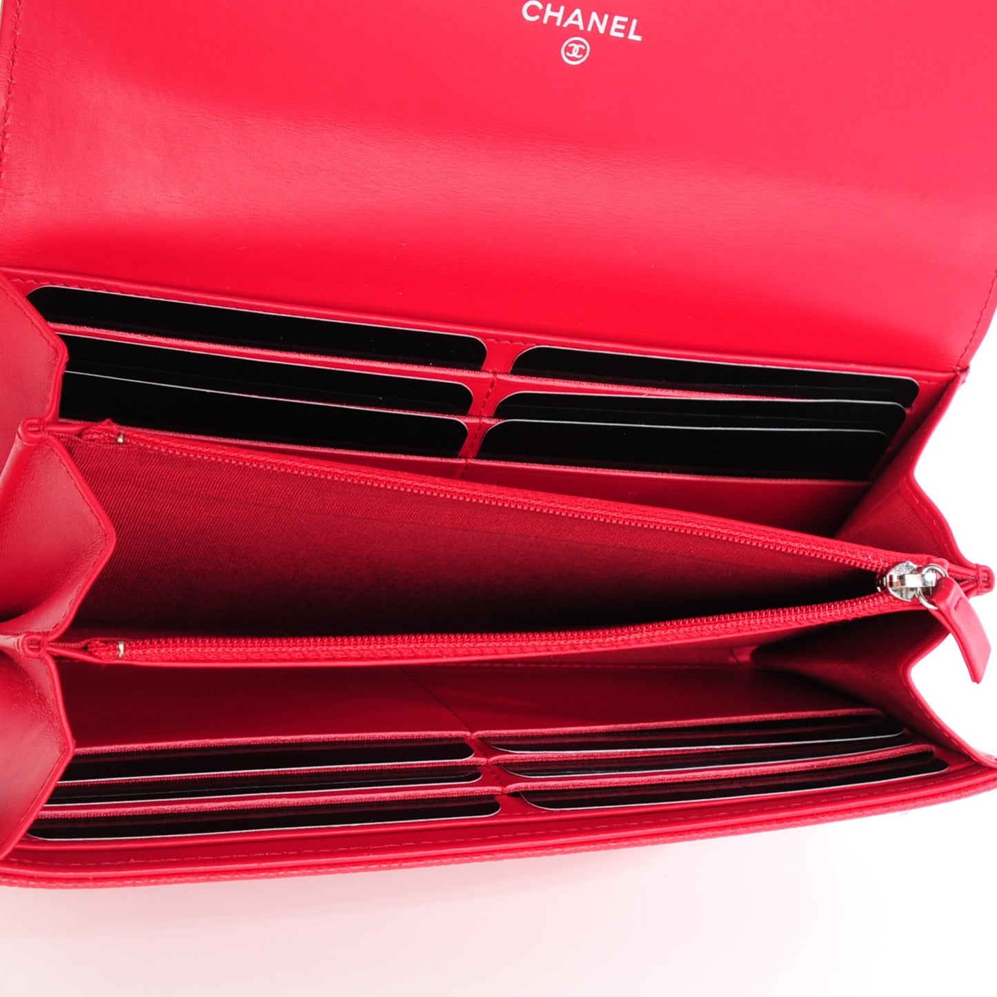 Caviar CC Long Flap Wallet Red