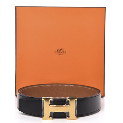 Hermes Box Togo 32mm H Belt 95 Black Gold 6 of 6
