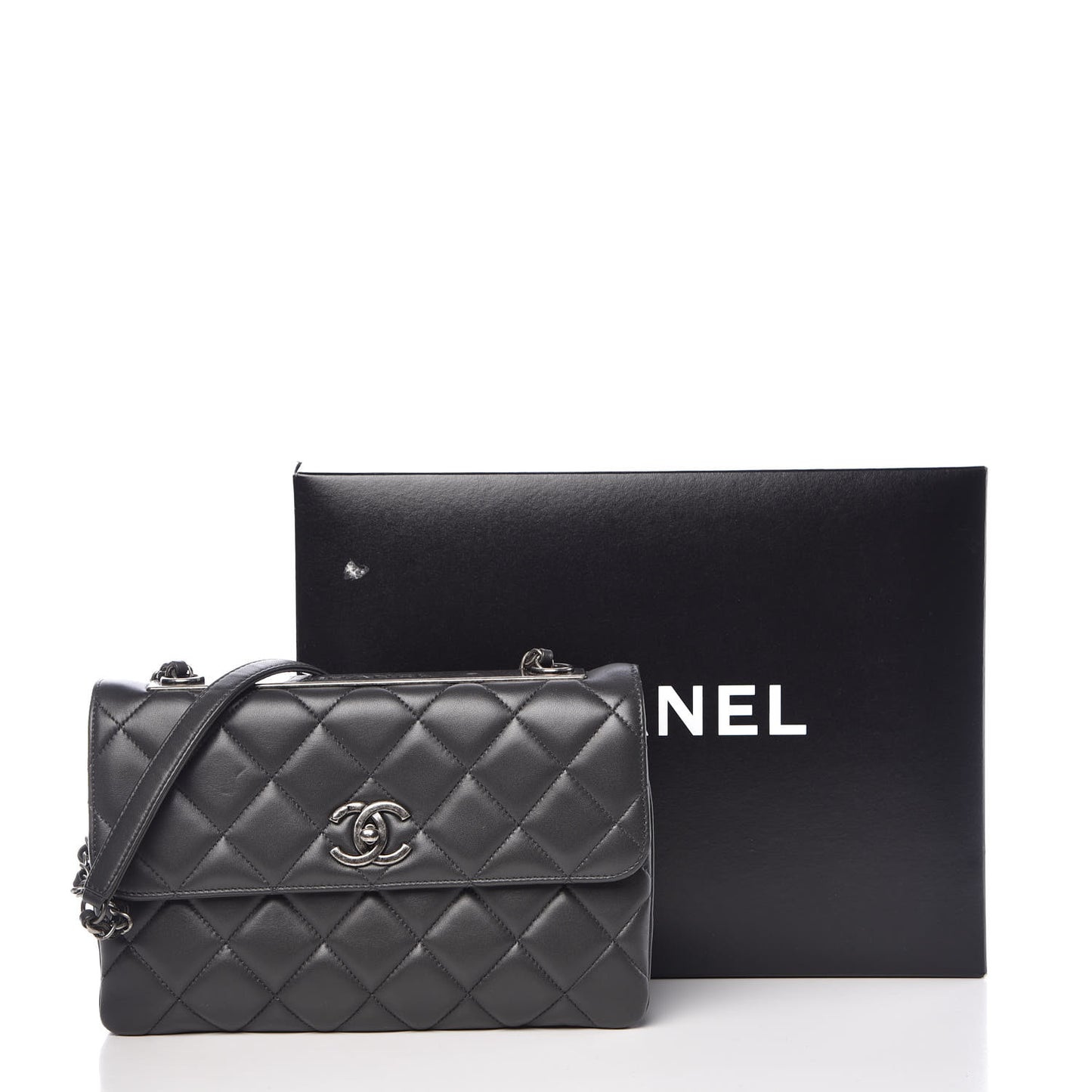 Lambskin Quilted Medium Trendy CC Flap Grey