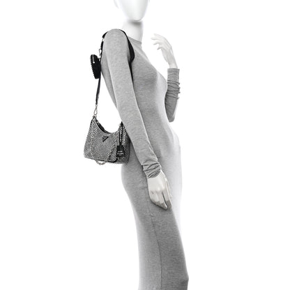 Prada Satin Crystal Re-Edition 2005 Shoulder Bag Cristal 2 of 10