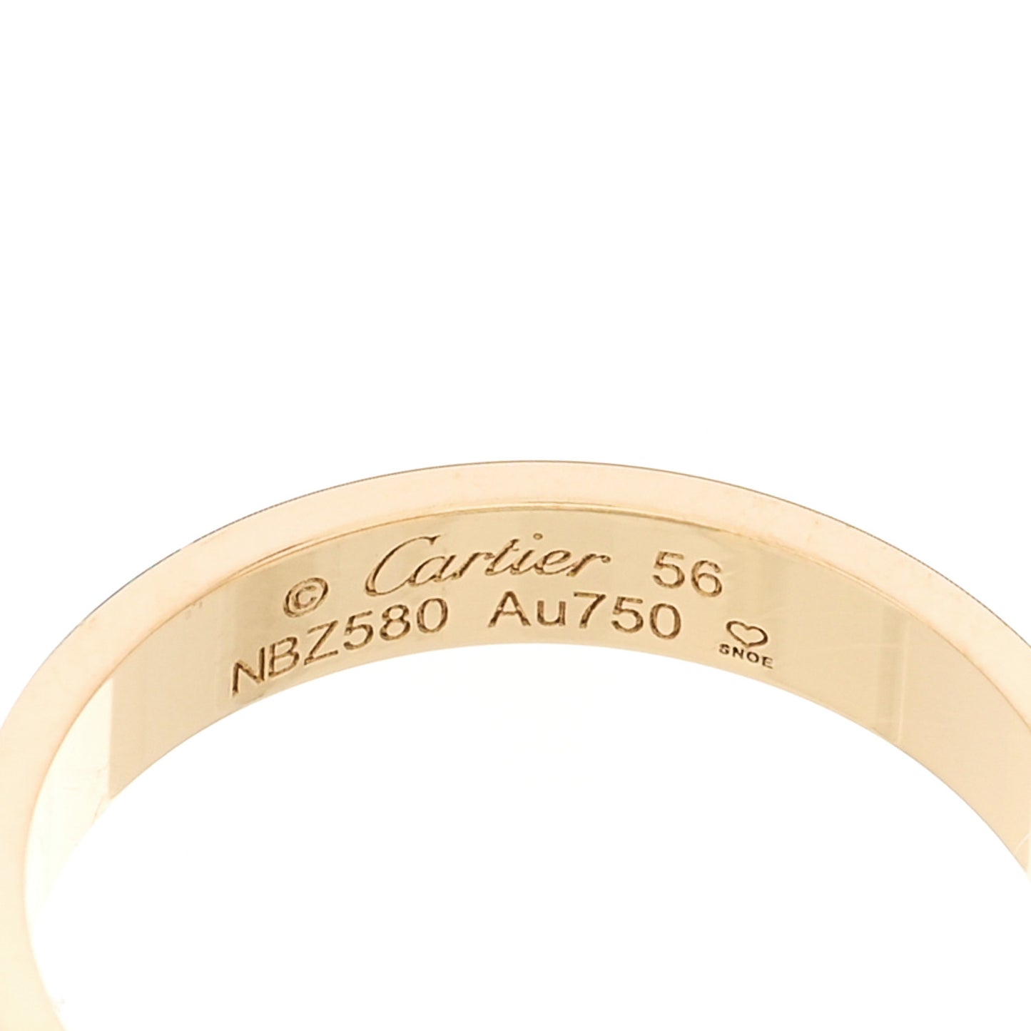 18K Yellow Gold 3.5mm LOVE Wedding Band Ring 56 7.5