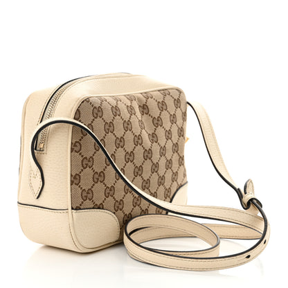 Gucci Monogram Dollar Calfskin Mini Bree Messenger Bag Beige Ebony Avoire 3 of 12