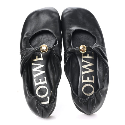 Loewe Lambskin Pebble Ballerina Flats 35 Black 2 of 8