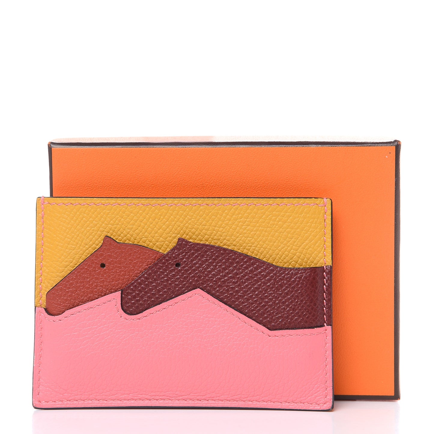 Epsom Evercolor Les Petits Chevaux Card Holder Ambre Brique Rouge H Rose Ete