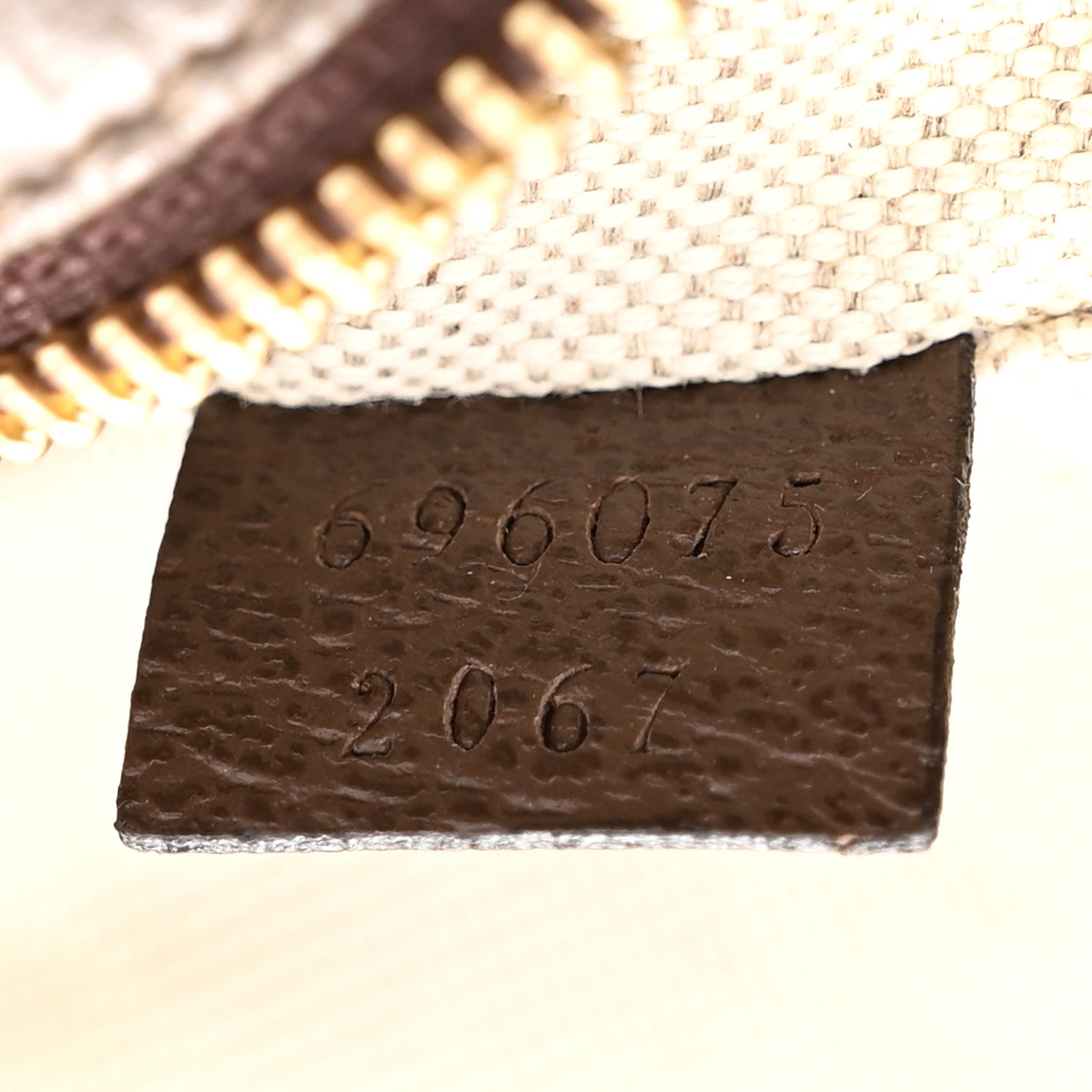 Gucci Monogram Jumbo GG Textured Dollar Calfskin Web Mini Crossbody Bag Camel Ebony New Acero 7 of 11