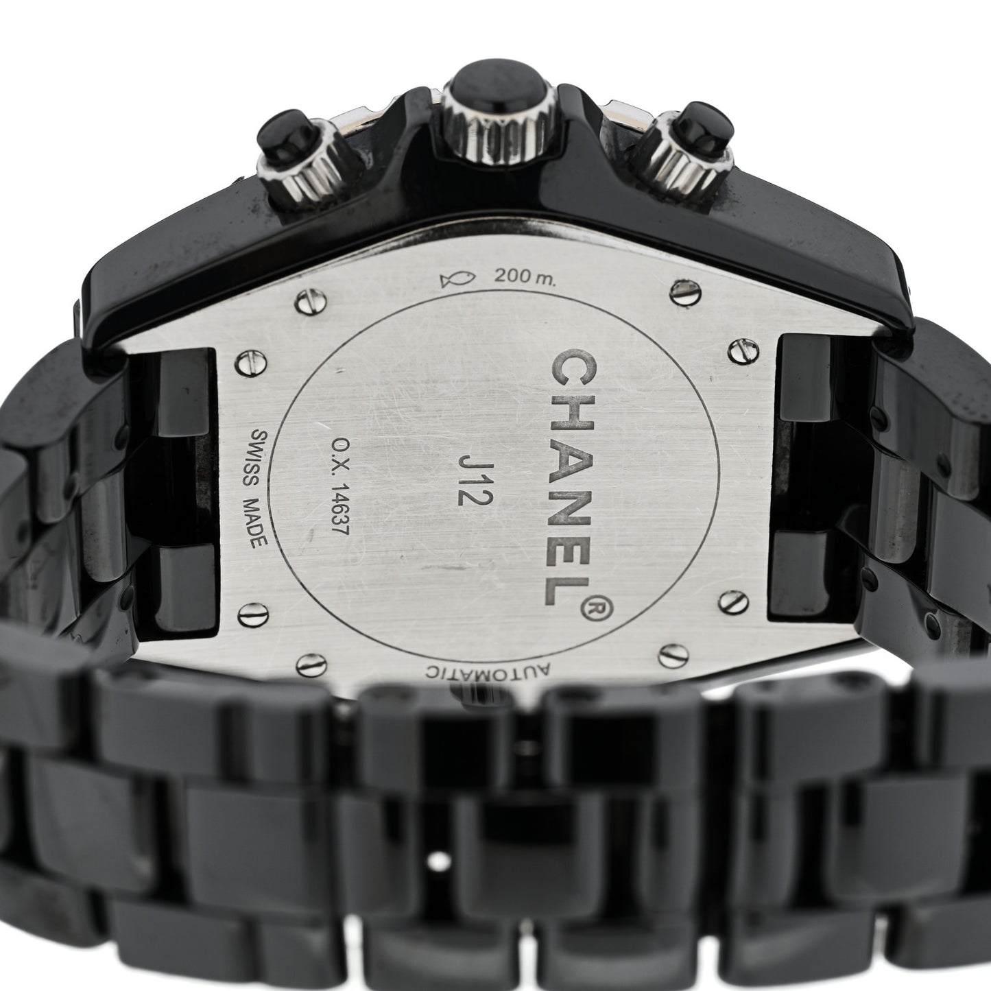 Stainless Steel Ceramic Diamond Bezel 41mm J12 Chronograph Automatic Watch Black