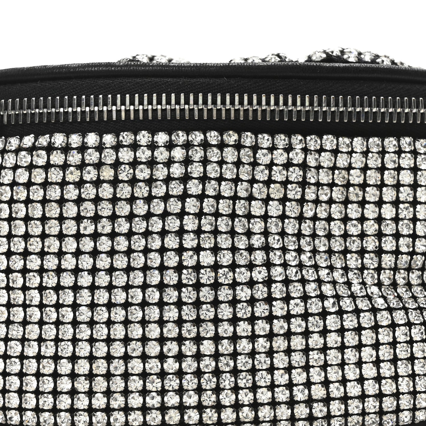 Rhinestone Mesh Mini Attica Belt Bag Black