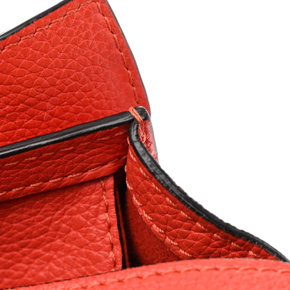 Celine Drummed Calfskin Nano Luggage Red 15 of 17