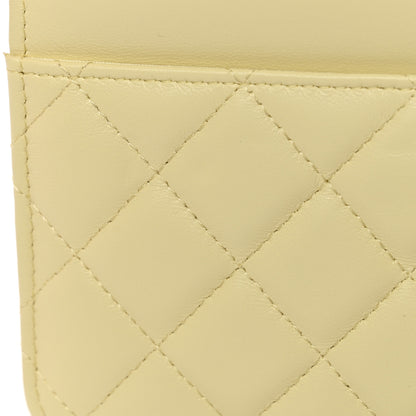 Chanel Lambskin Quilted CC Camellia Crush Wallet on Chain WOC Light Yellow 12 of 12