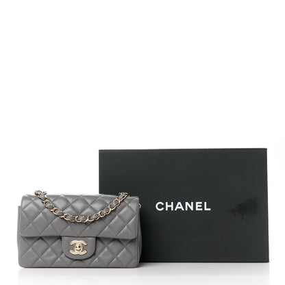 Chanel Lambskin Quilted Mini Rectangular Flap Dark Grey 12 of 12