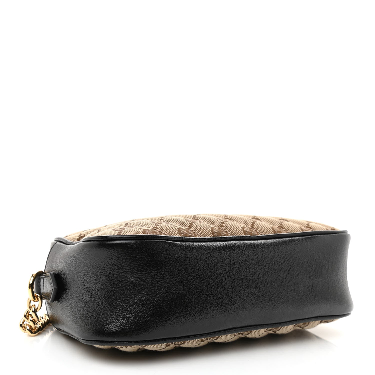 Gucci Monogram Matelasse Diagonal Small GG Marmont Chain Shoulder Bag Beige Black 4 of 8