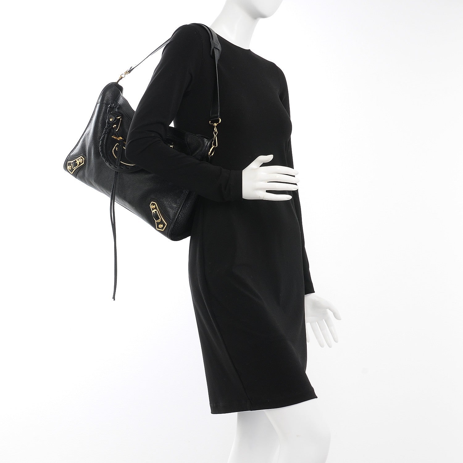 Balenciaga Chevre Gold Metallic Edge Hardware City Black 2 of 8