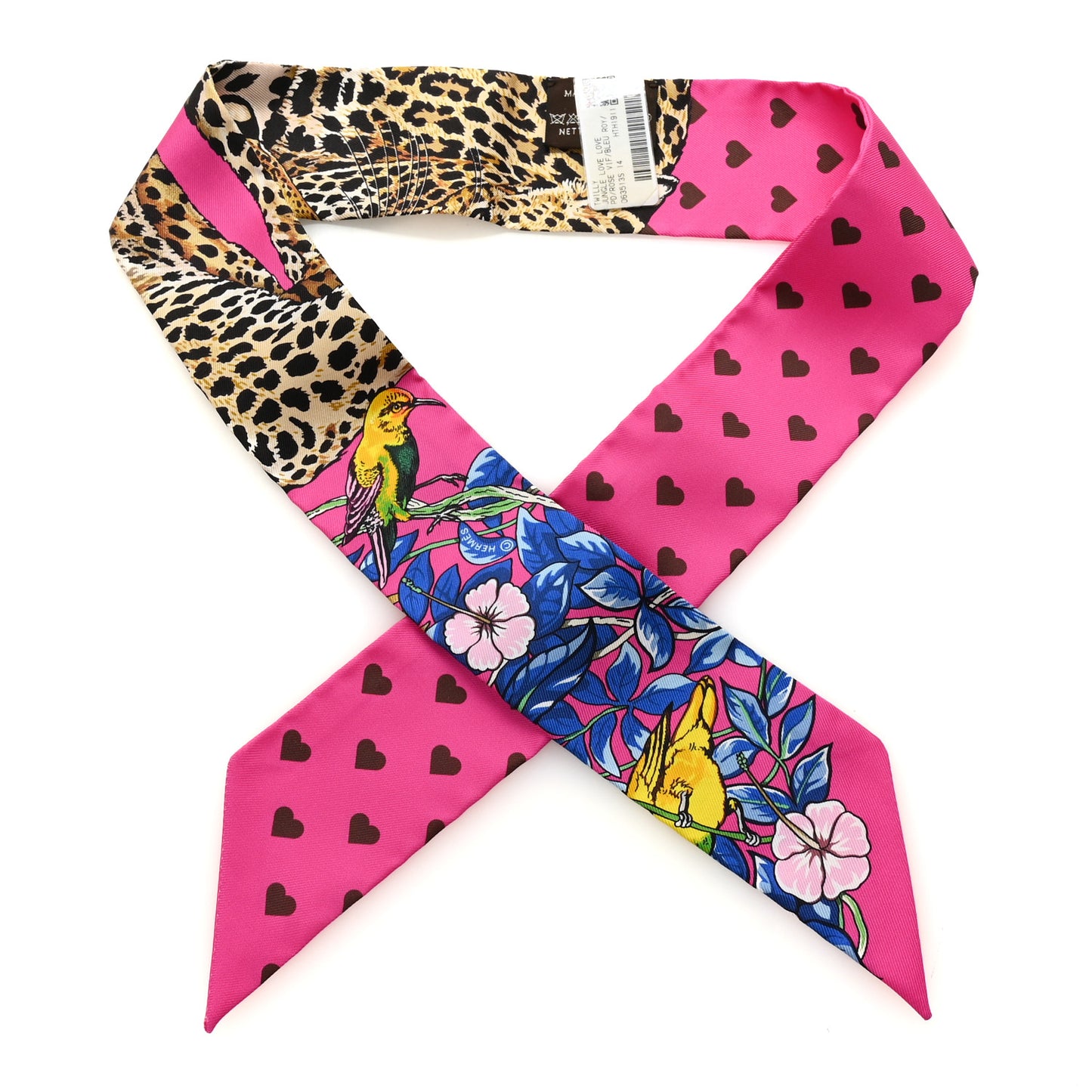 Silk Jungle Love Love Twilly Rose Vif Bleu Roy
