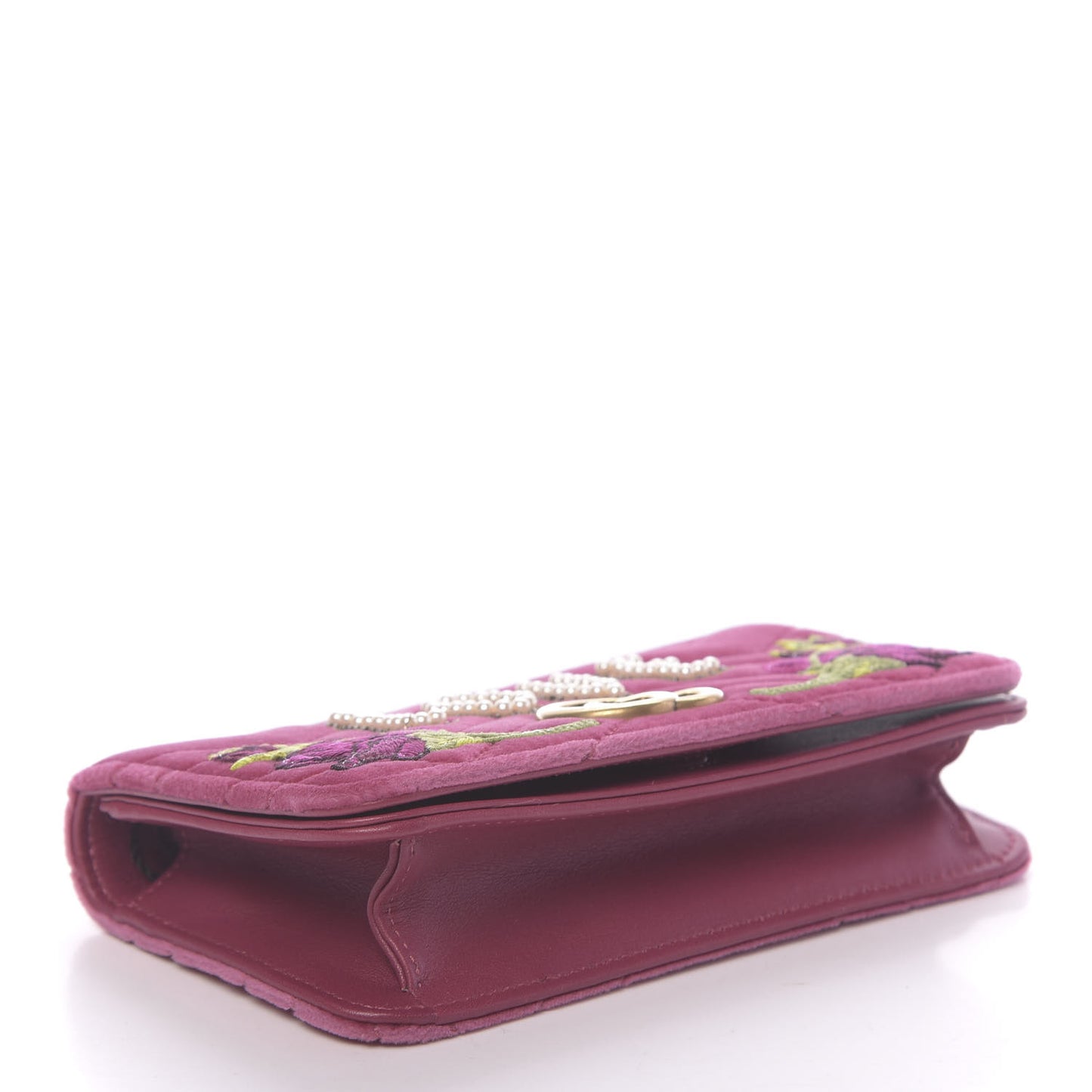 Velvet Matelasse Love Embroidered GG Marmont Mini Bag Light Raspberry Rose
