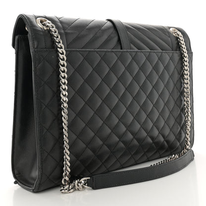 Saint Laurent Grain De Poudre Large Tri-Quilt Monogram Satchel Black 3 of 15