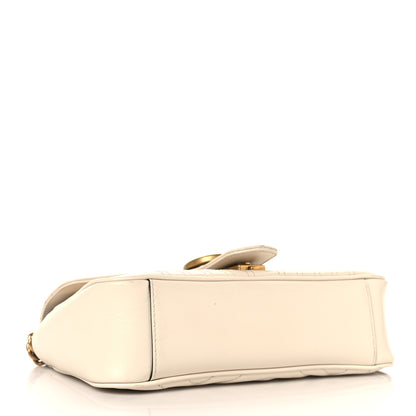 Gucci Calfskin Matelasse Small GG Marmont Shoulder Bag White 4 of 10
