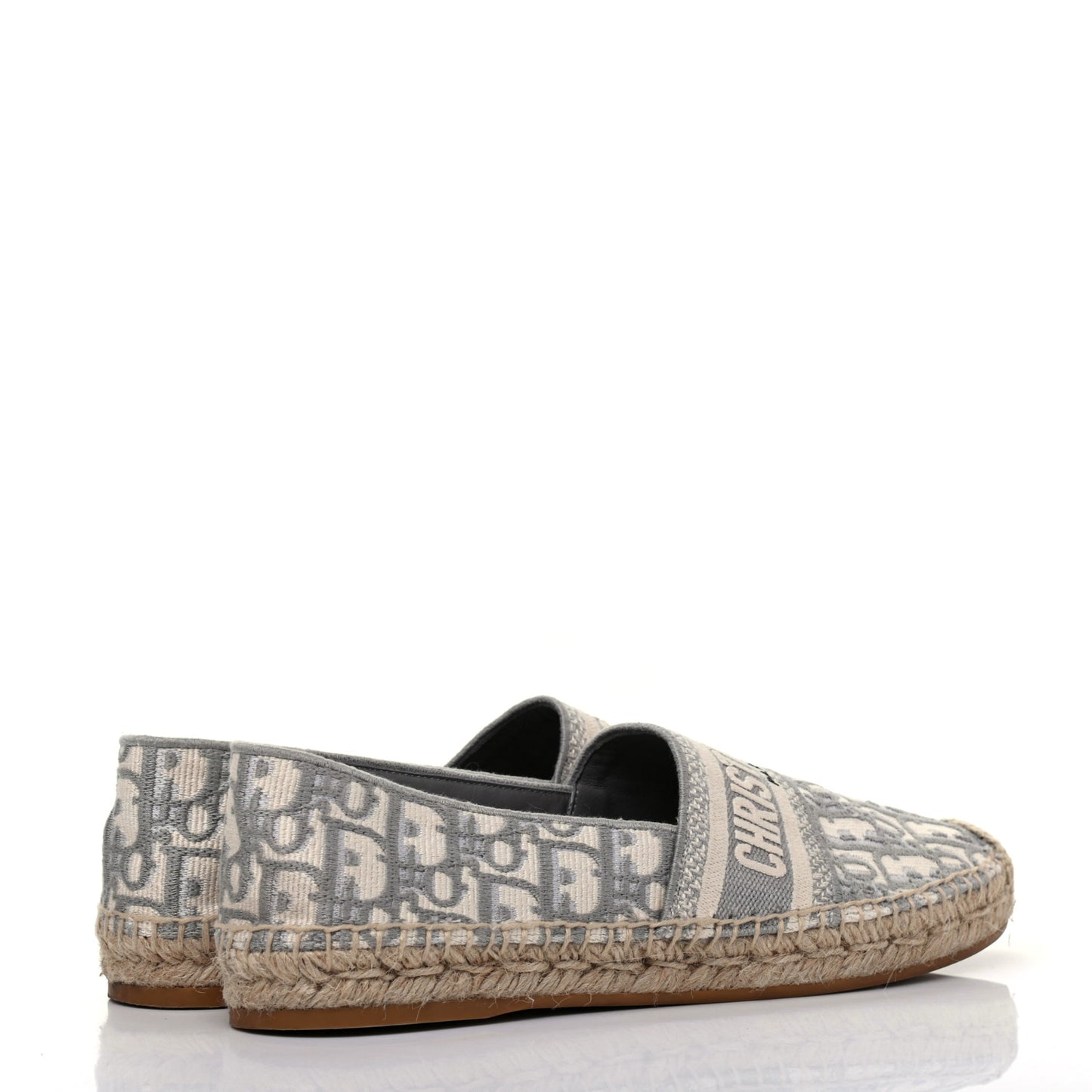Oblique Embroidered Granville 15mm Espadrilles 38 Grey Stone