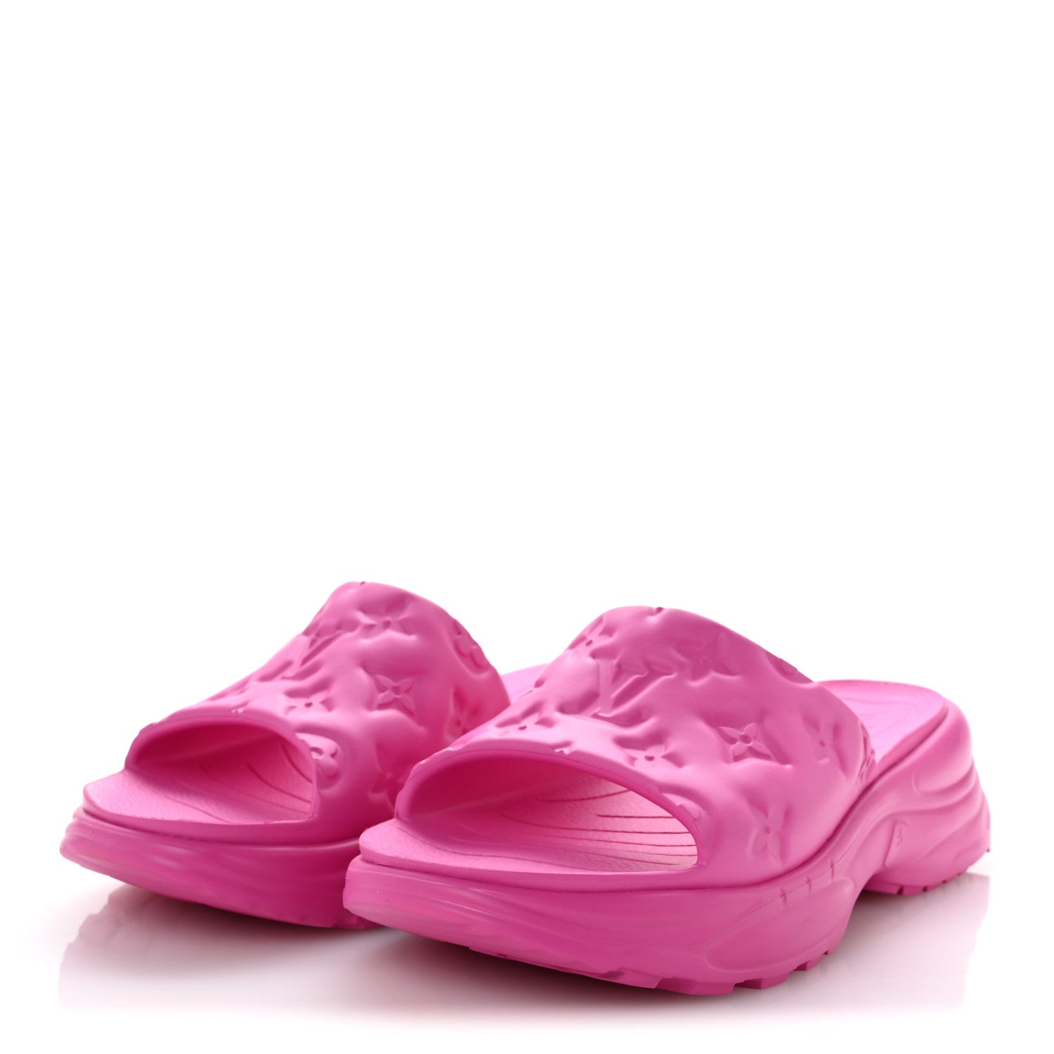 Louis Vuitton Rubber Monogram Embossed Pool 55 Flat Comfort Mule 41 Pink 4 of 9