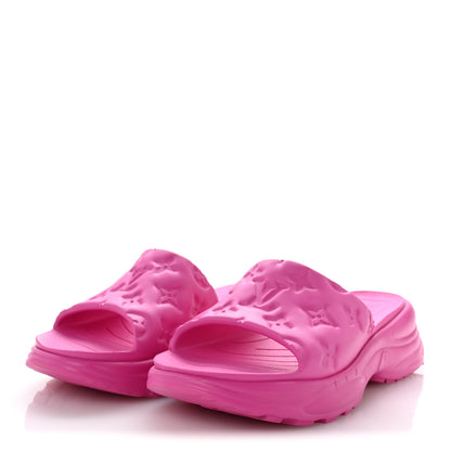 Louis Vuitton Rubber Monogram Embossed Pool 55 Flat Comfort Mule 41 Pink 4 of 9