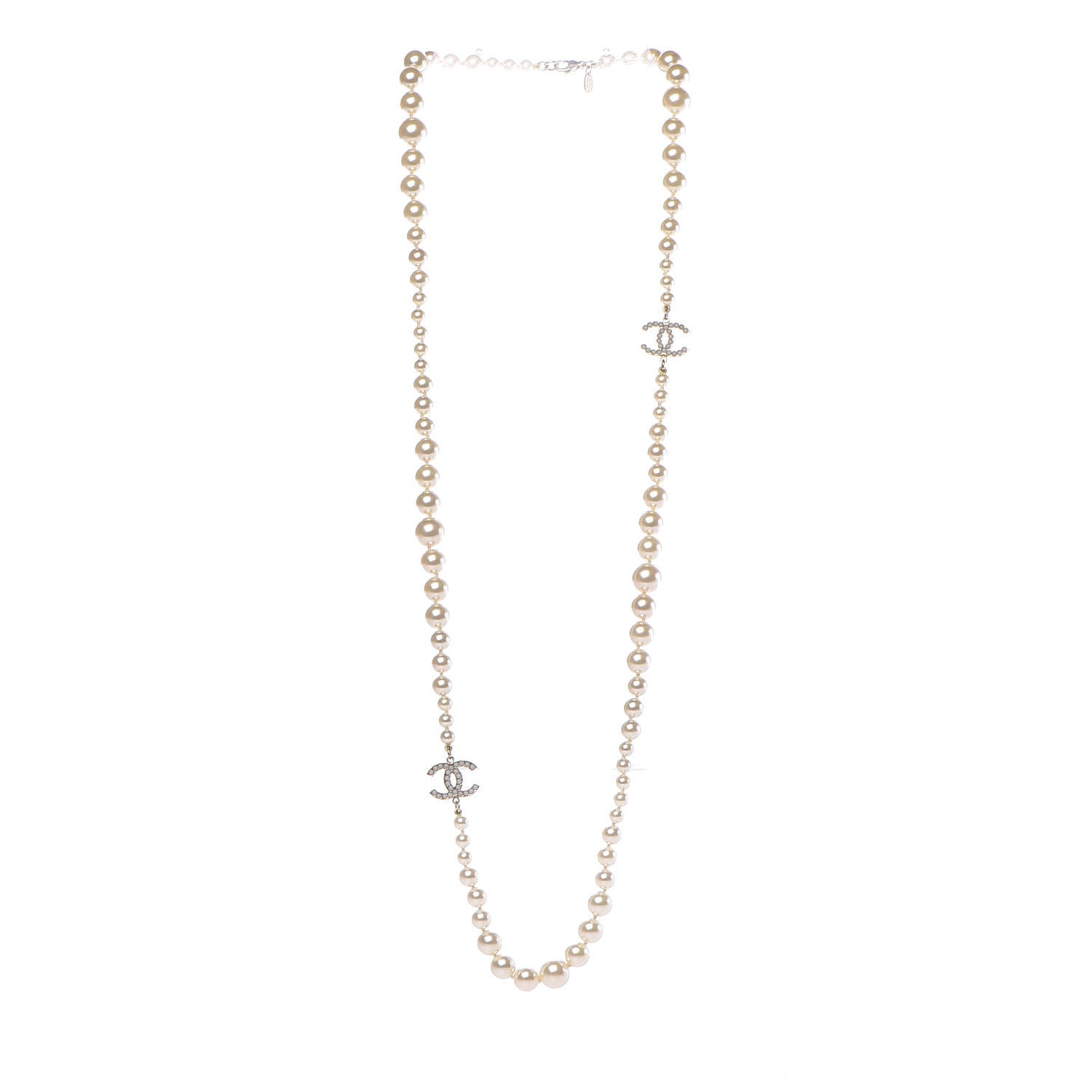 Chanel Pearl CC Long Necklace Gold 3 of 6