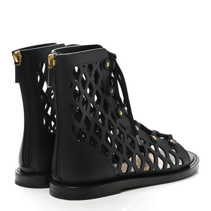 Christian Dior Matte Calfskin D-Trap Sandals 35.5 Black 4 of 10