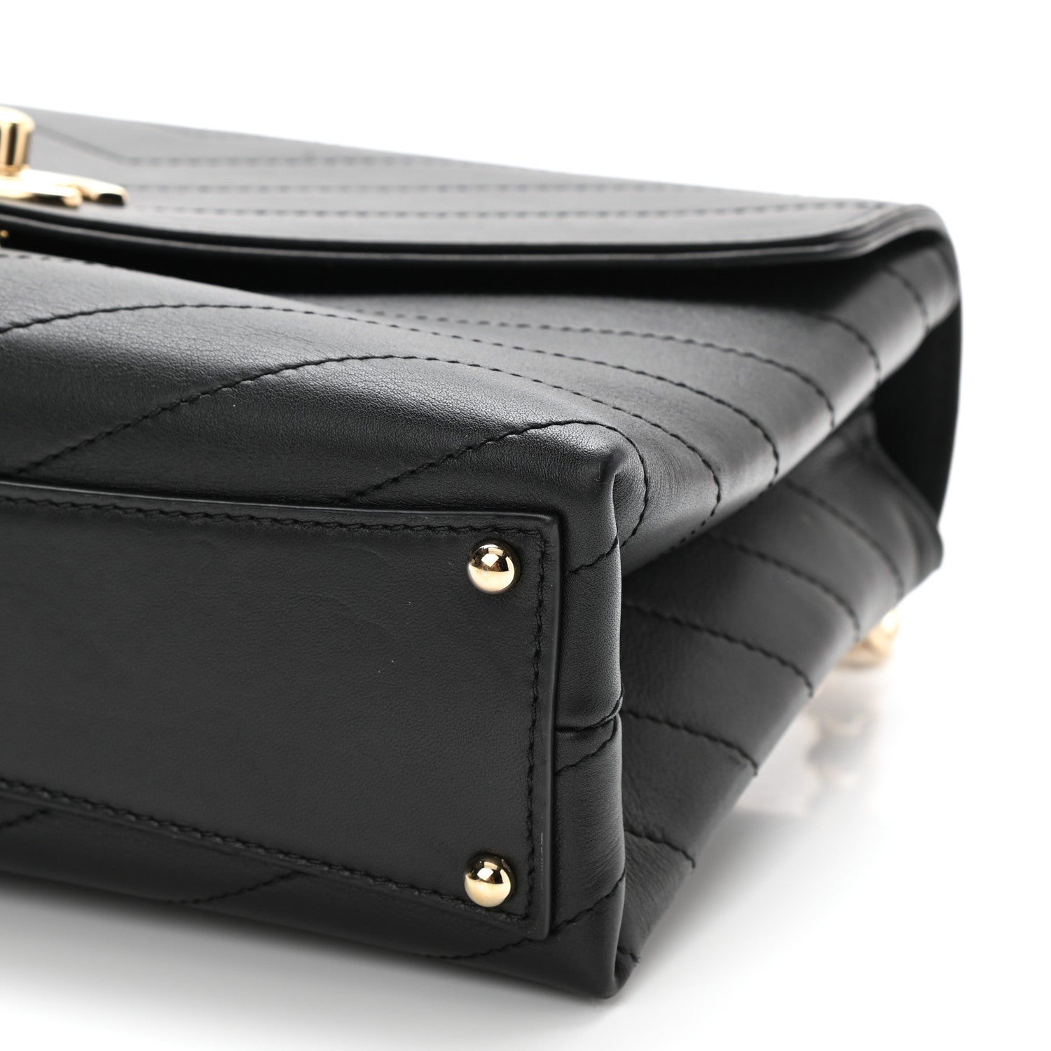 Chanel Calfskin Chevron Stitched Small Coco Flap Bag Black 6 of 10