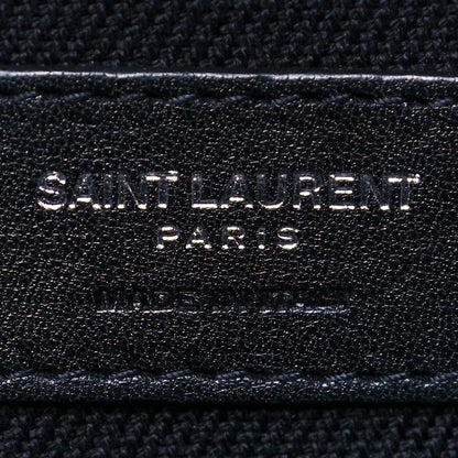 Saint Laurent Linen Calfskin Rive Gauche Tote Black 6 of 11