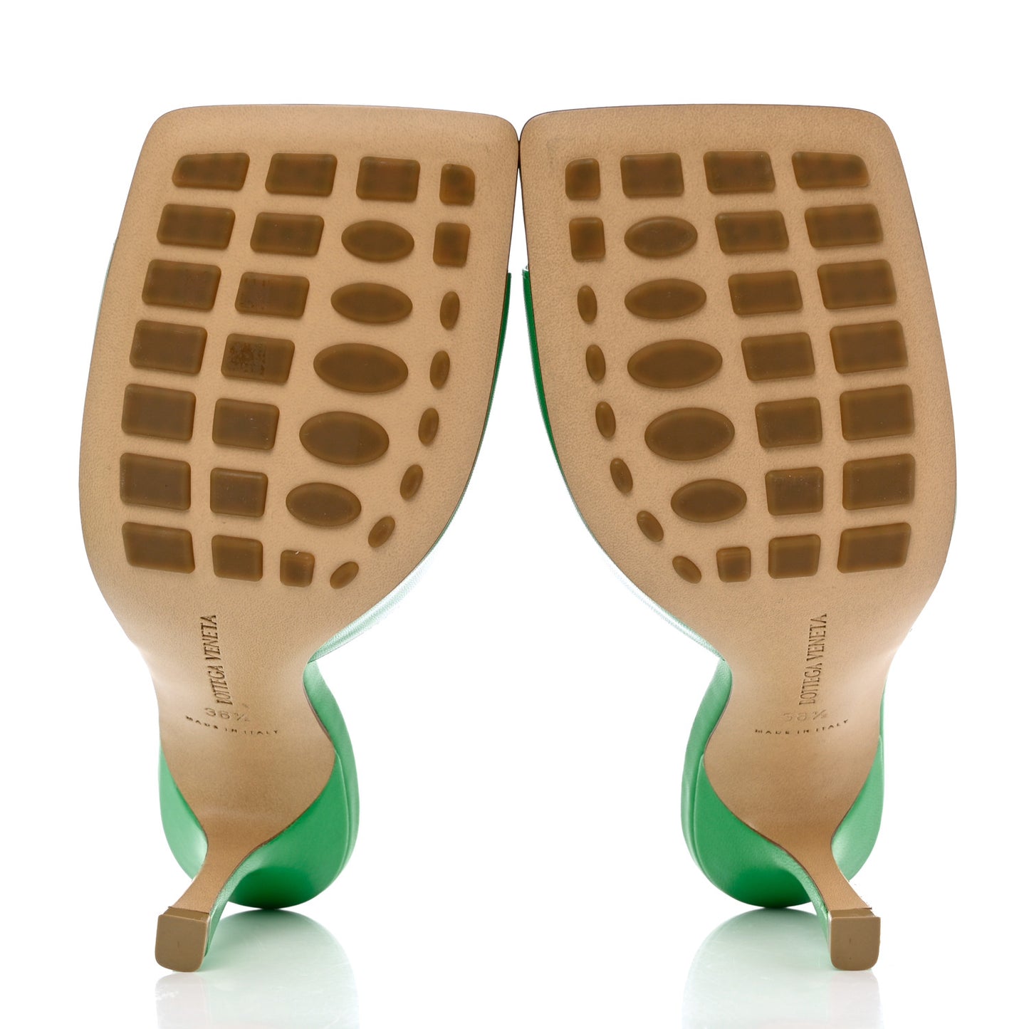 Lambskin Stretch Mule Sandals 38.5 Grass