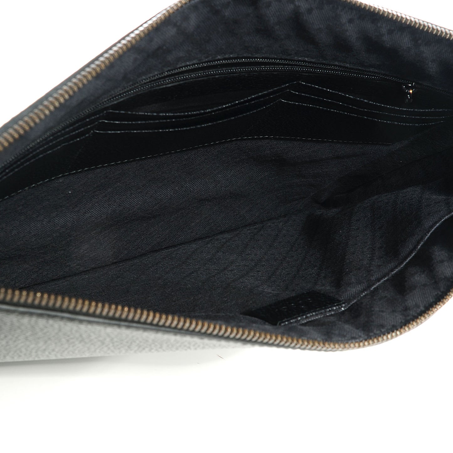 Leather Portfolio with Chain Black