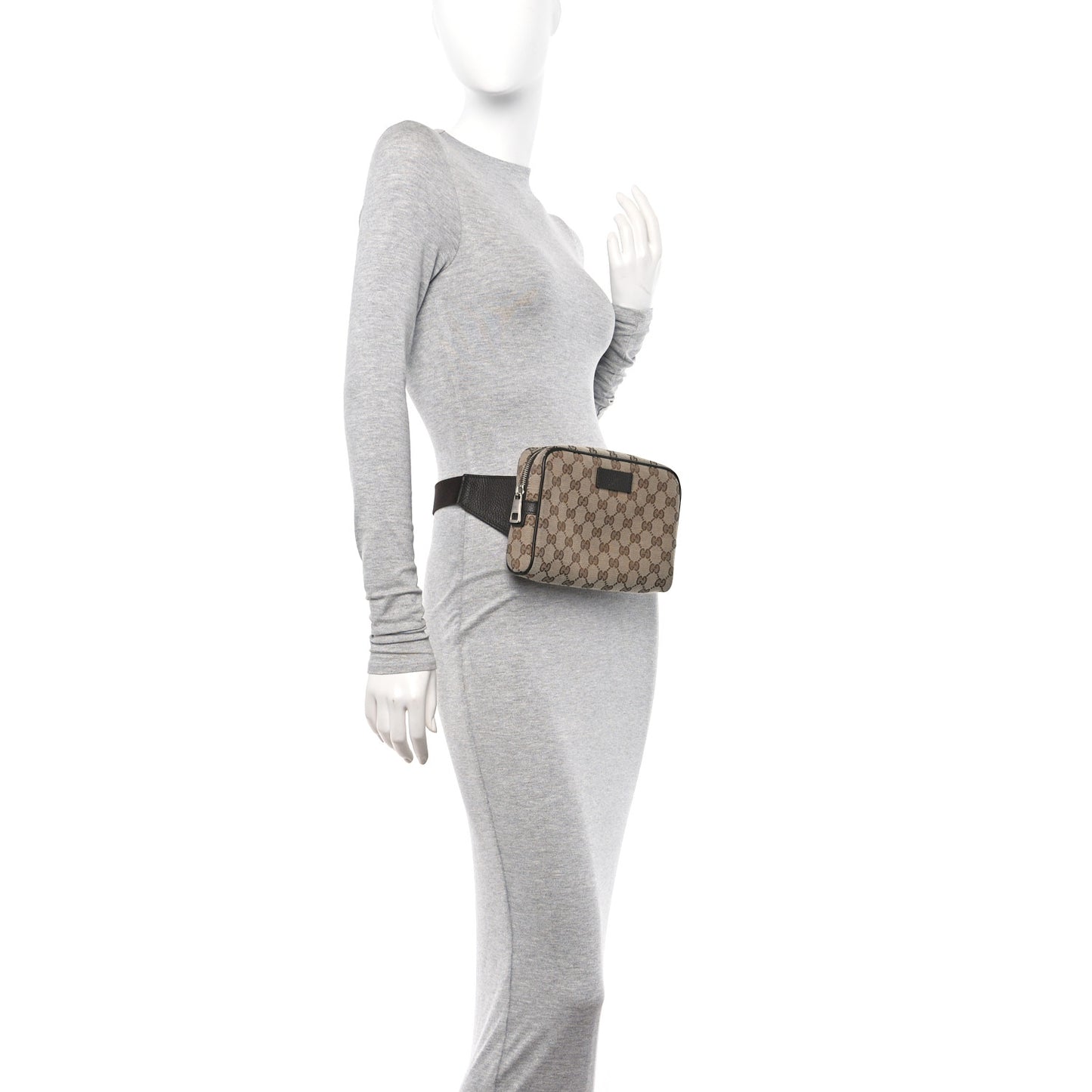 Monogram Dollar Calfskin Belt Bag Beige Ebony Testa di Moro Marrone Scuro