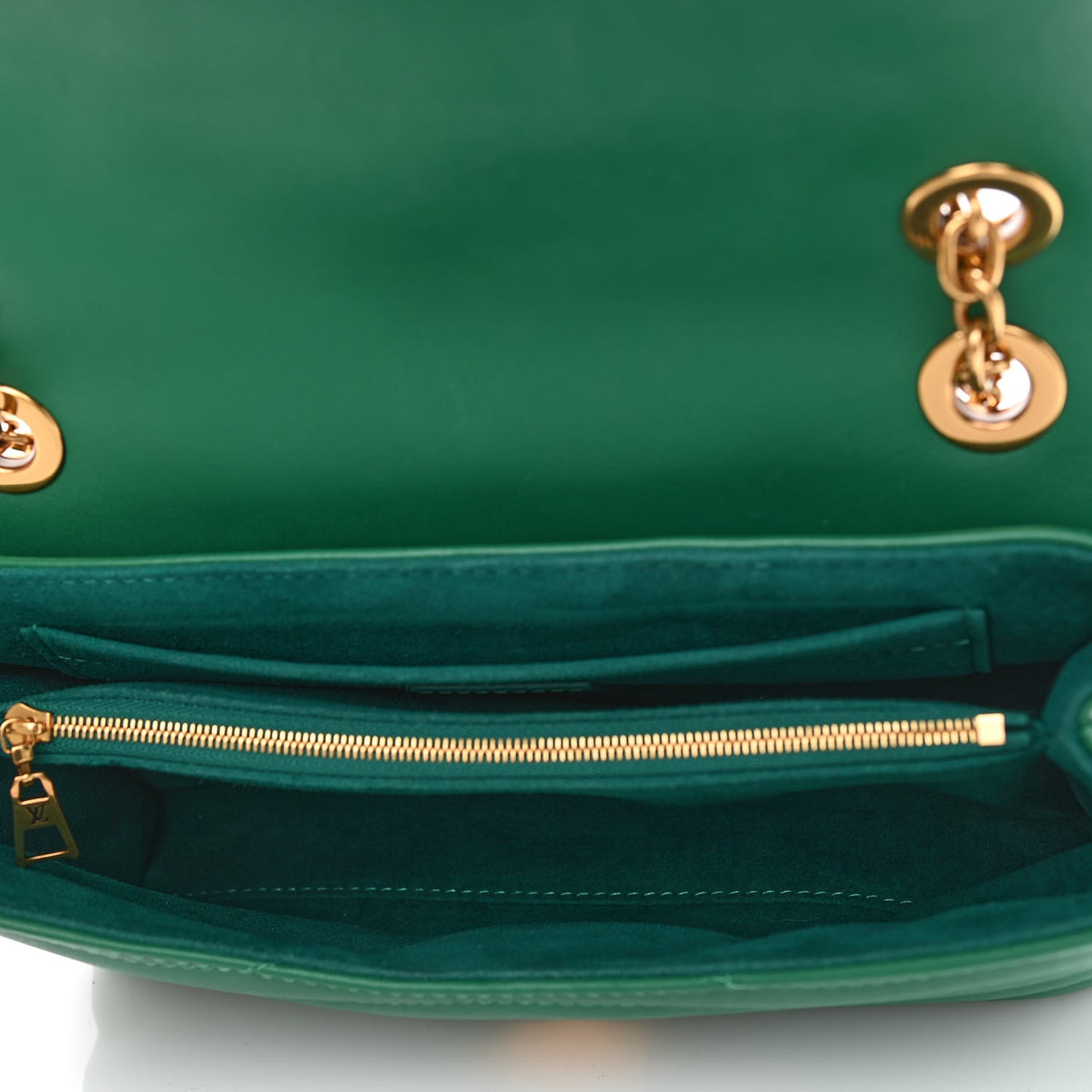 Calfskin New Wave Chain Bag MM NM Emerald