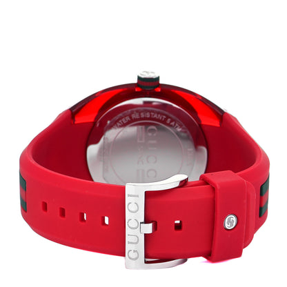 Gucci Stainless Steel Rubber 46mm Sync Web Quartz Watch Red 3 of 5