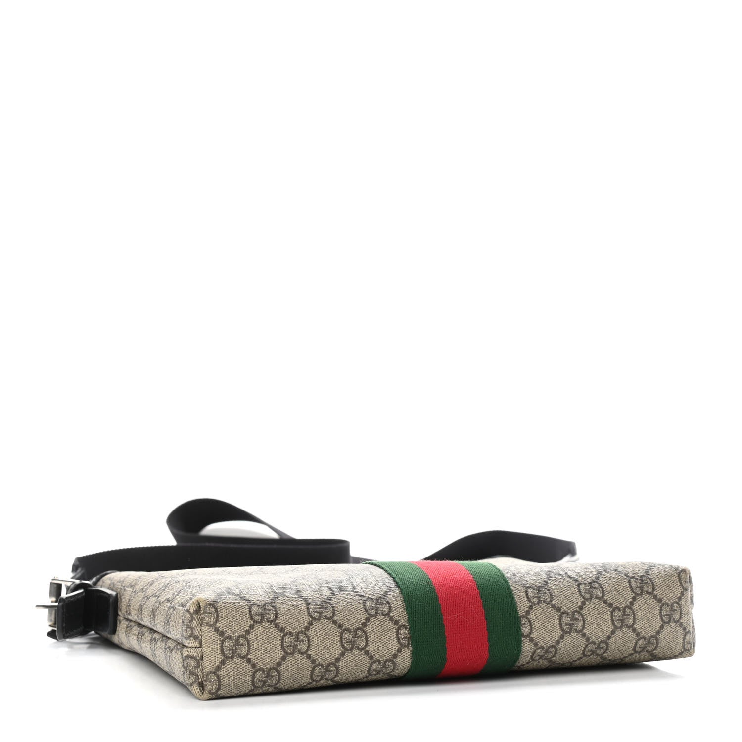 Gucci GG Supreme Monogram Web Messenger Bag Black 4 of 9