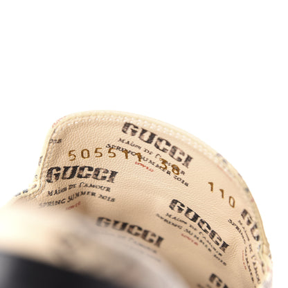 Gucci Calfskin Stamp Print Womens Princetown Slippers 38 Soy Black 10 of 11