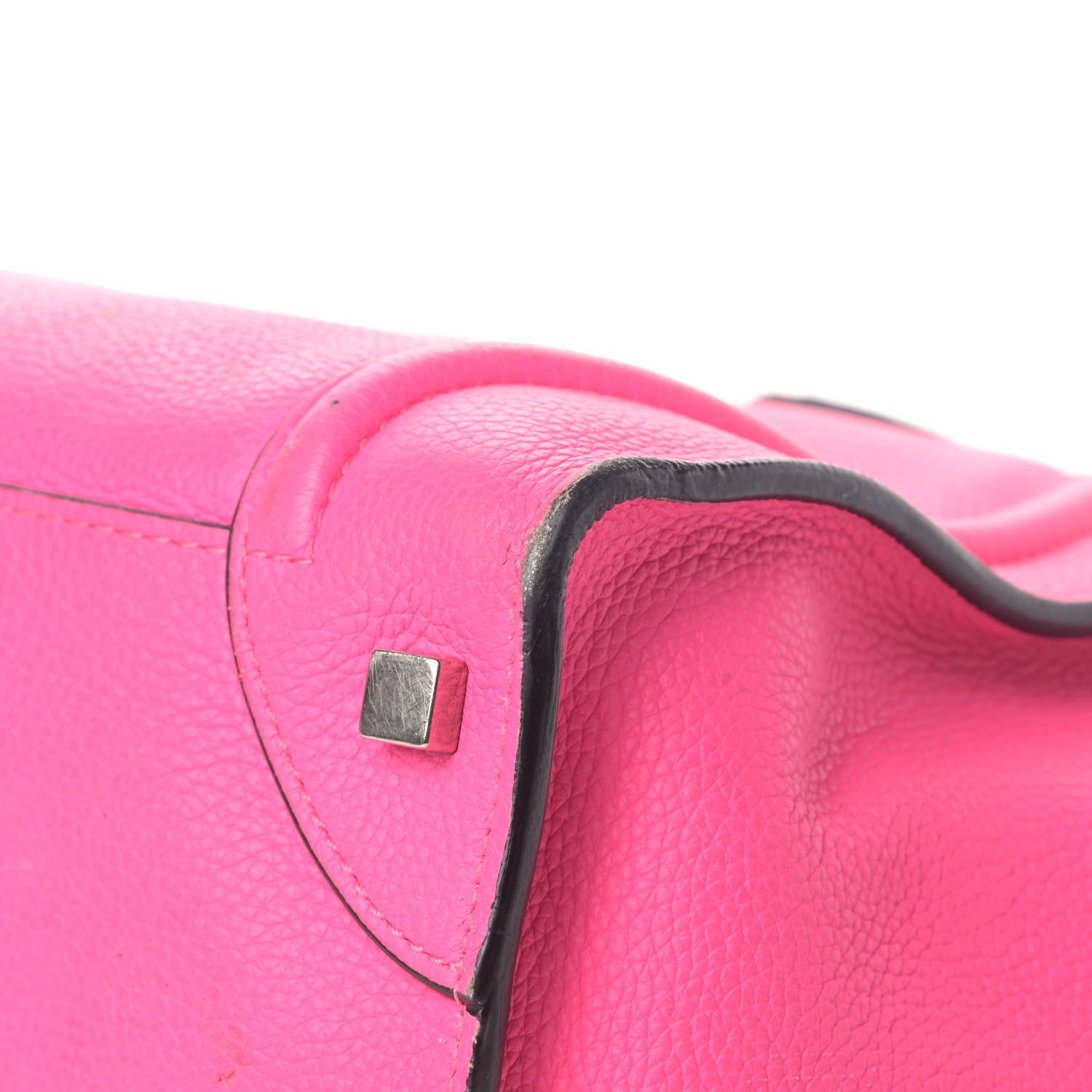 Celine Drummed Calfskin Mini Luggage Fluo Pink 19 of 20