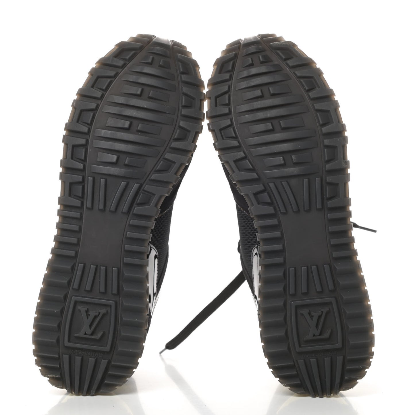 Suede Monogram Run Away Sneakers 37.5 Black