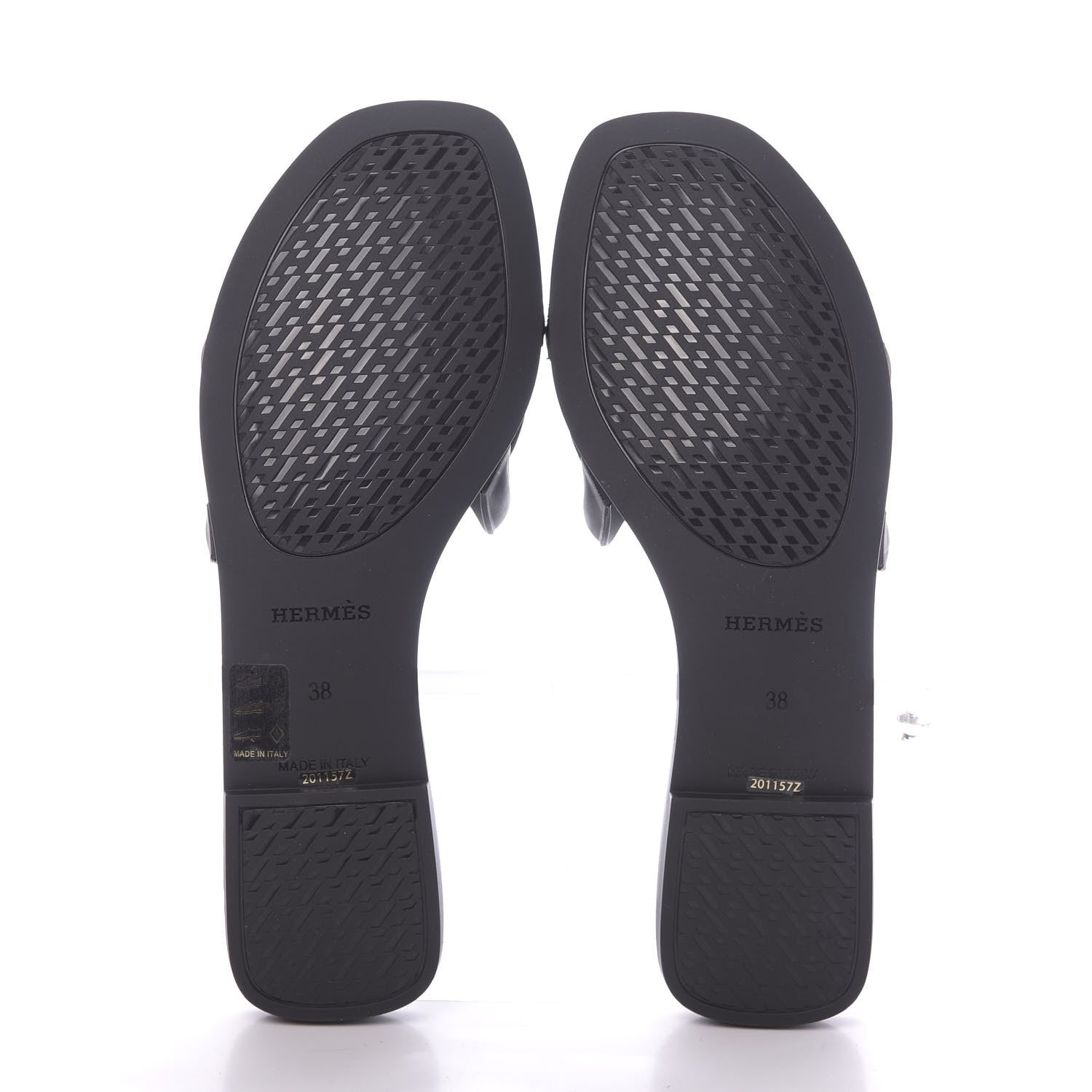 Hermes Rubber Aloha Sandals 38 Black 6 of 9