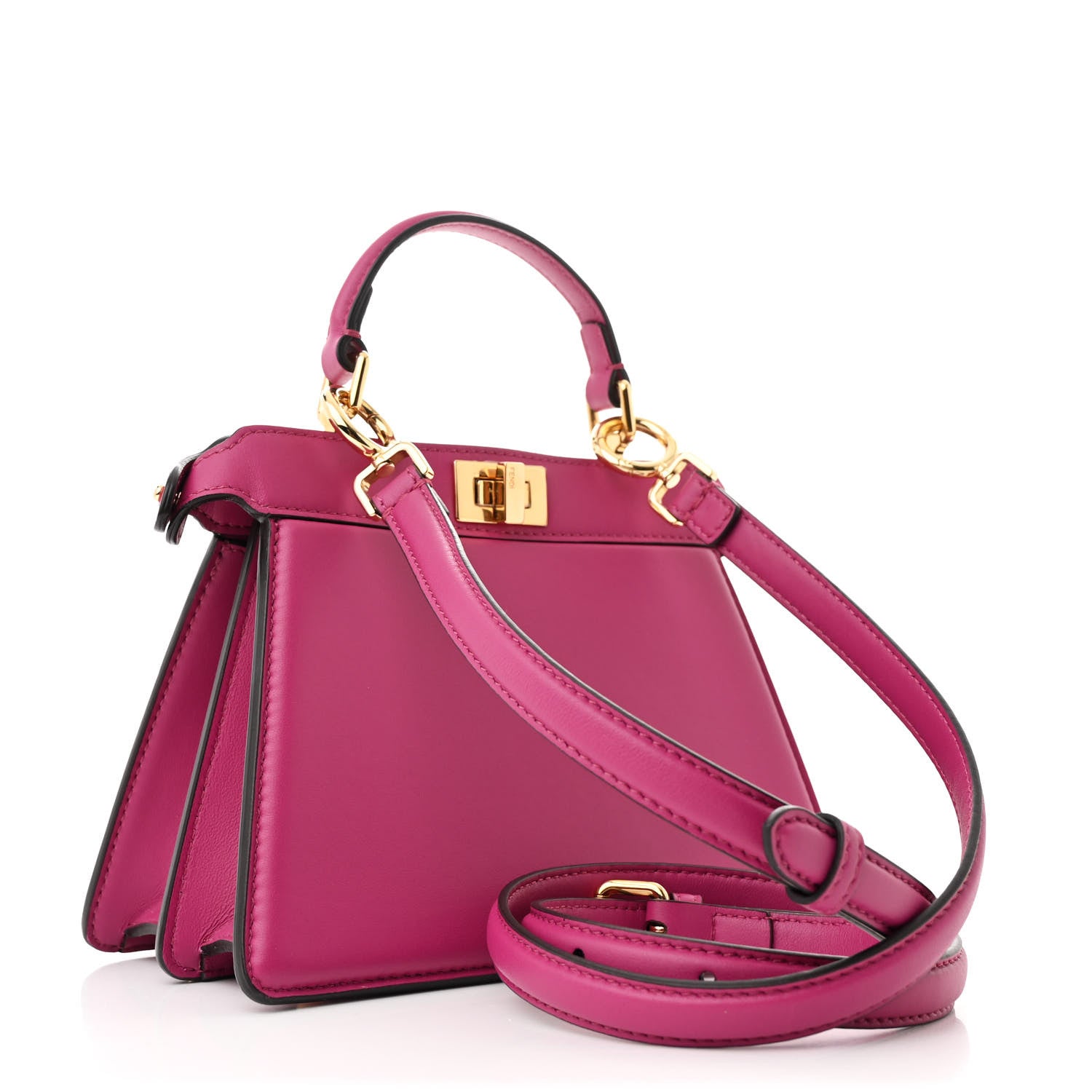 Fendi Shiny Nappa Petite Peekaboo I SEE U Satchel Ciclamino Pilar 3 of 12