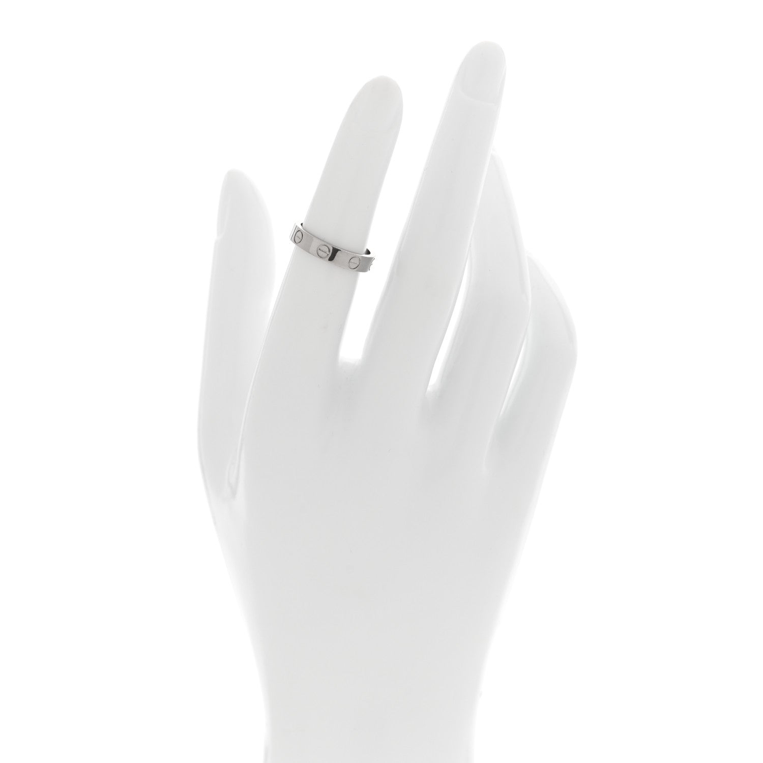 Cartier 18K White Gold 3.5mm LOVE Wedding Band Ring 48 4.5 2 of 4