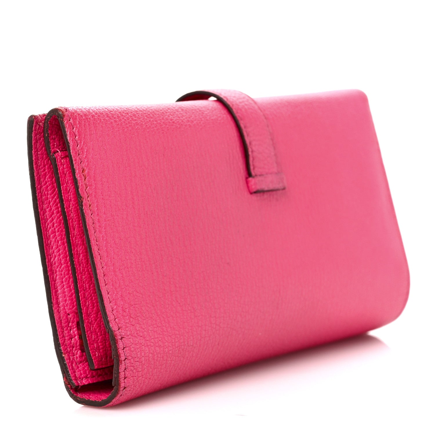 Hermes Chèvre Mysore Bearn Gusset Wallet Rose Shocking 3 of 14