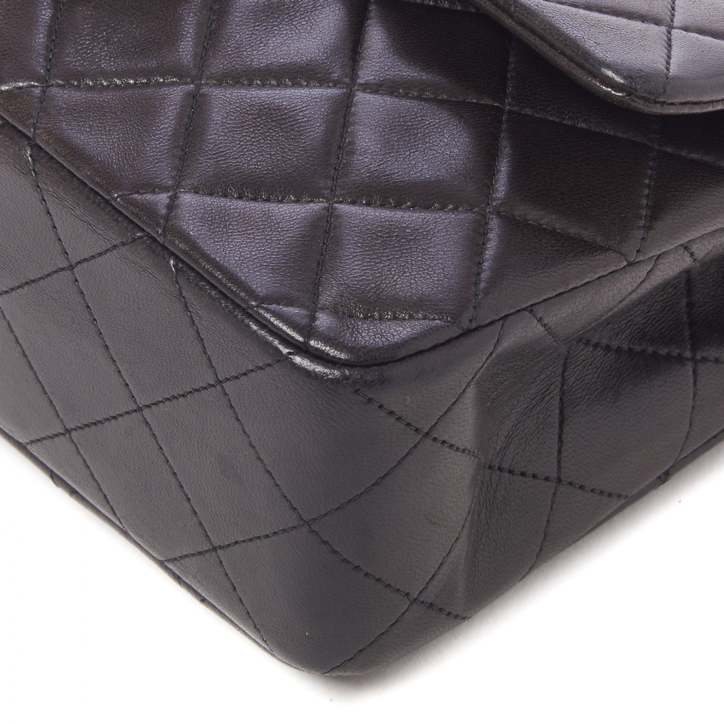 Lambskin Quilted Small Double Flap Black