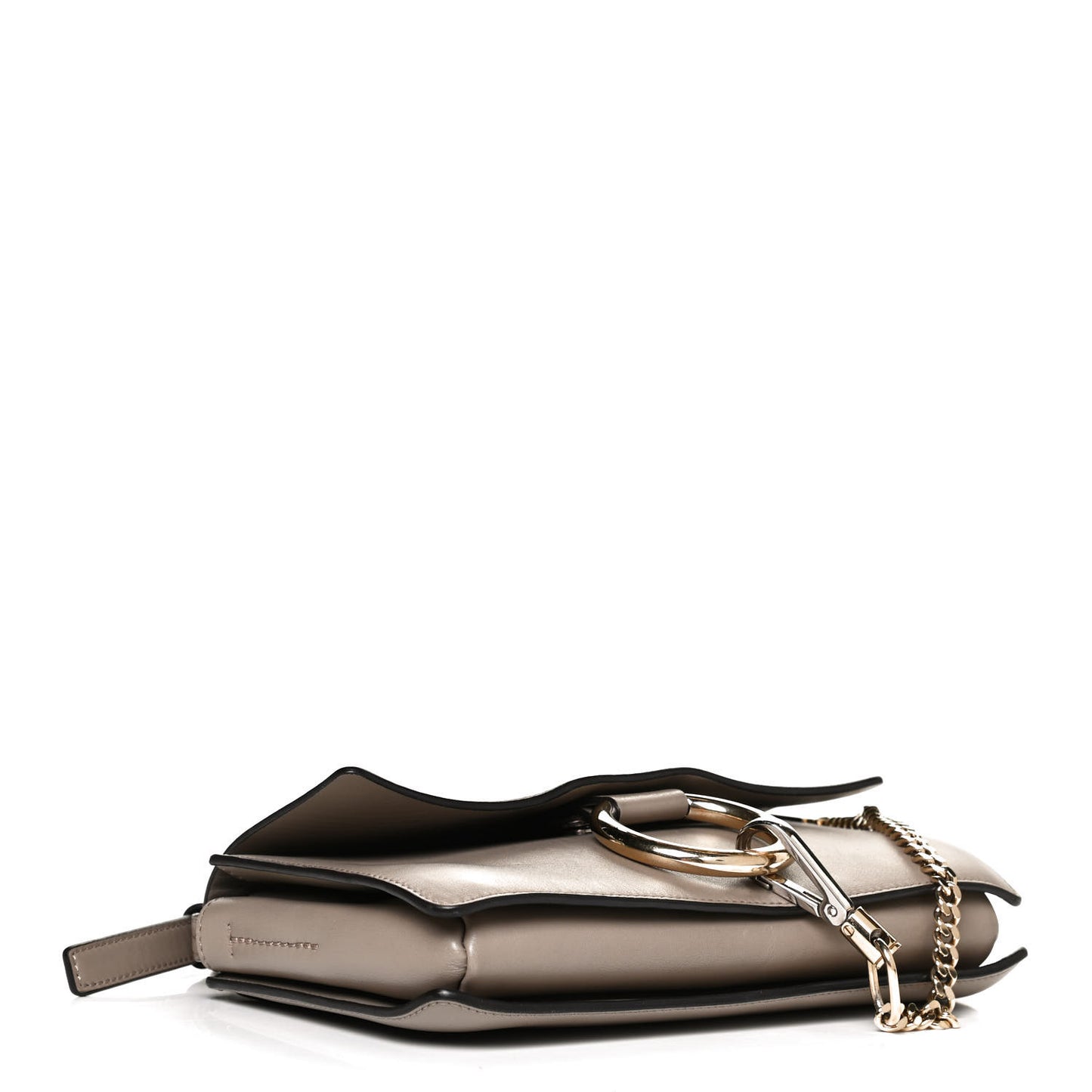 Suede Calfskin Small Faye Shoulder Bag Motty Grey