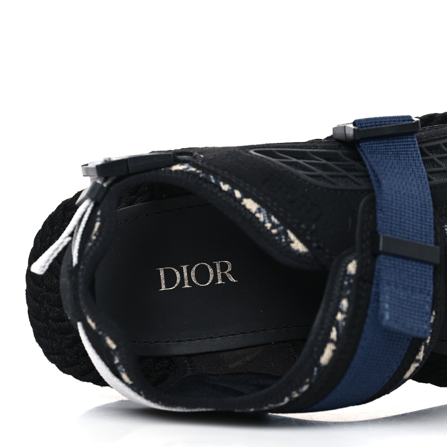Christian Dior Technical Fabric Oblique Mens Atlas Sandals 40 Black Blue 6 of 8
